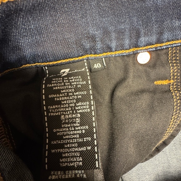 7 For All Mankind Blue Straight Men's Jeans - Picture 4 of 8